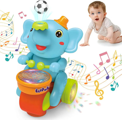 Electronic Walking Elephant Drummer with LED