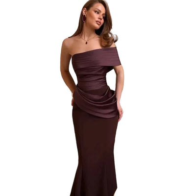 Slim Fit Lace-Up Maxi Dress Elegant Long