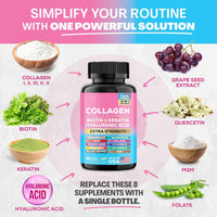 Collagen Protein Capsules for Skin, Hair & Nails