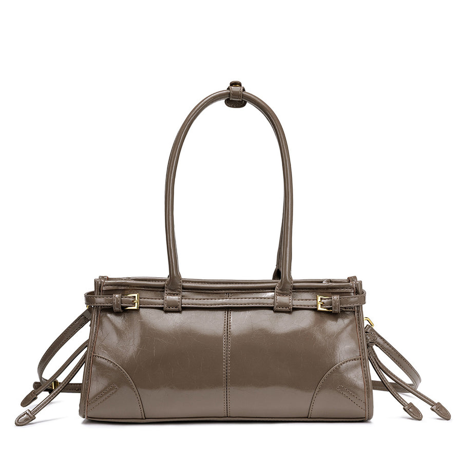 Retro Oil Wax Leather Tote Bag Shoulder Handbag