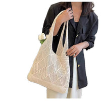 Hollow-Out Knitted Beach Tote Bag