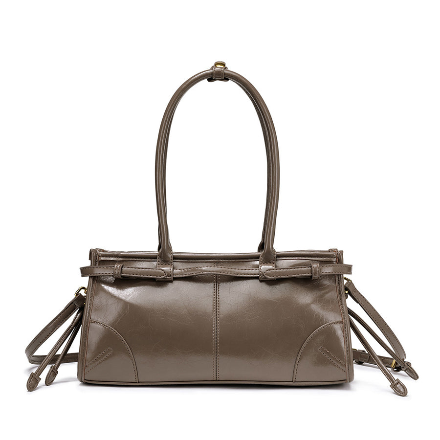 Retro Oil Wax Leather Tote Bag Shoulder Handbag
