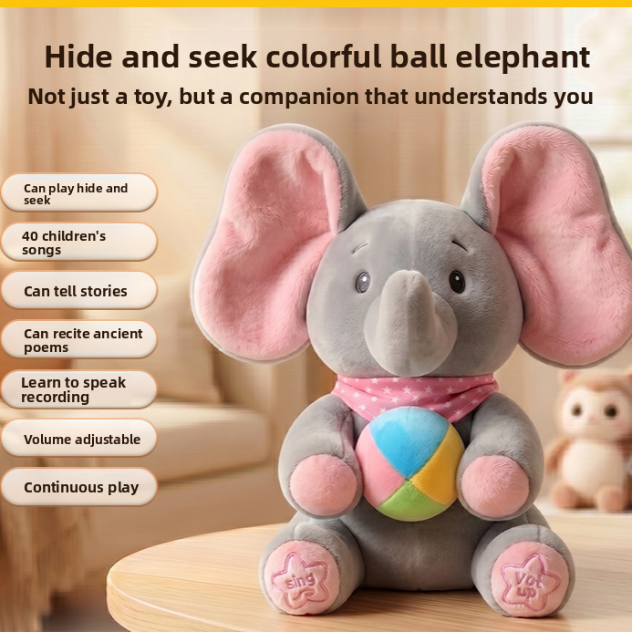 Interactive Singing Elephant Baby Calming Toy