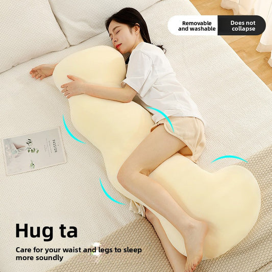 Ice Silk Long Side Sleeping Pillow | Cool & Breathable Full Body Support Cushion | Can Mama