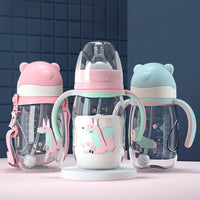 Baby Bottle with Straw Handle Wide Mouth