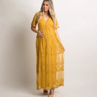 Lace Maternity Dress for Moms by Can Mama – Elegant Pregnancy Photoshoot & Baby Shower Gown