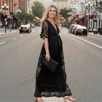 Lace Maternity Dress for Moms by Can Mama – Elegant Pregnancy Photoshoot & Baby Shower Gown