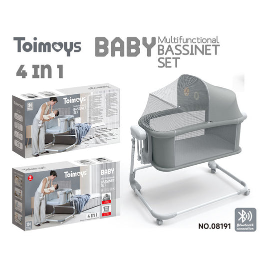 Baby Electric Rocking Bed | Auto-Swing Soothing Cradle | Newborn Sleep Aid with Music | Can Mama