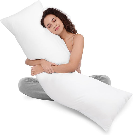 Long Body Pillow for Sleeping | Straight Pregnancy Pillow | Soft Side & Back Sleeper Support | Can Mama