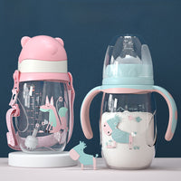 Baby Bottle with Straw Handle Wide Mouth