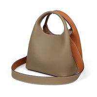 Leather Bucket Bag Shoulder Handbag