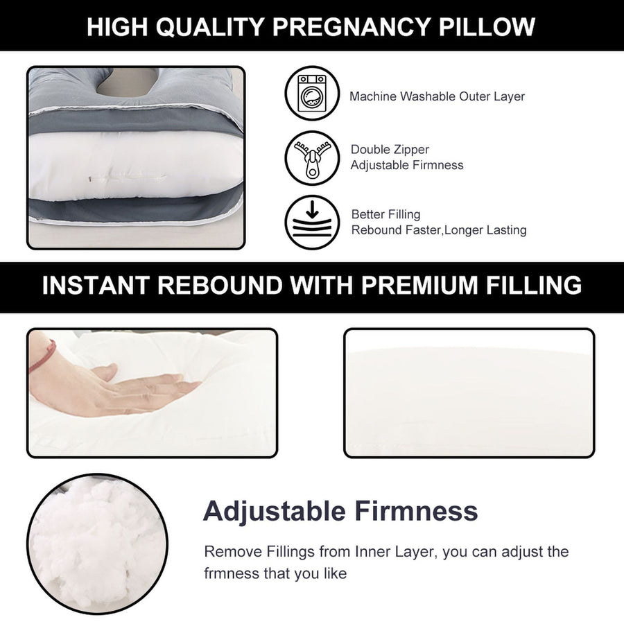Pregnancy Pillow for Sleeping J-Shaped Maternity Pillow