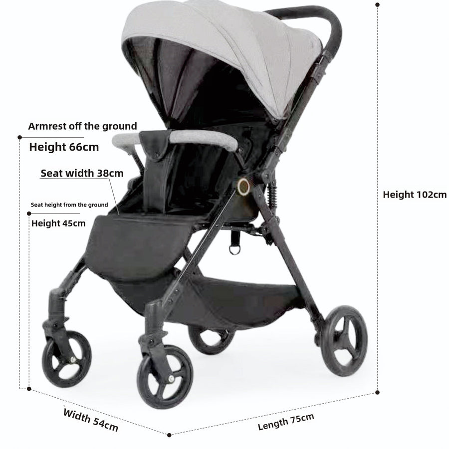 Lightweight Foldable Two-Way Baby Stroller