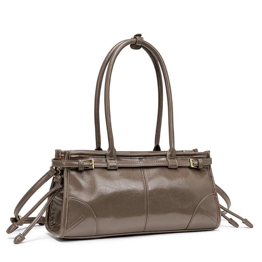 Retro Oil Wax Leather Tote Bag Shoulder Handbag