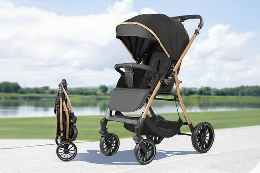 Reversible Four-Wheel Baby Stroller | Parent & World Facing | Smooth Ride All-Terrain Pram | Can Mama