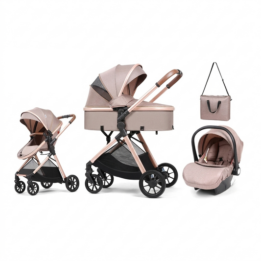 3-in-1 Multifunctional Baby Stroller | Foldable Sit & Lie Down with Mom Bag | Can Mama