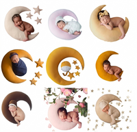 Newborn Photography Props 6-Piece Set | Crescent Posing Pillow, Stars & Hat | Studio Baby Photo Kit
