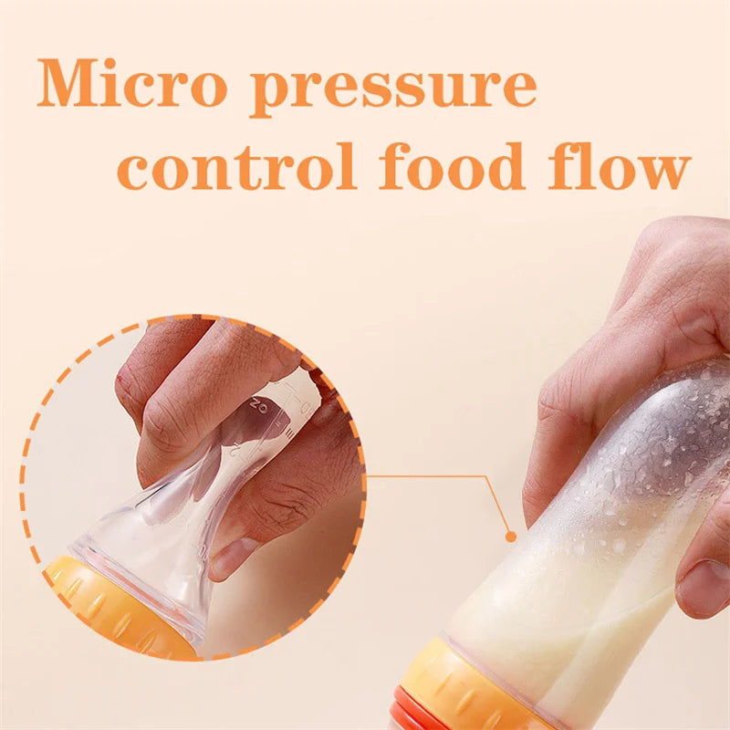 Silicone Baby Feeding Bottle with Spoon