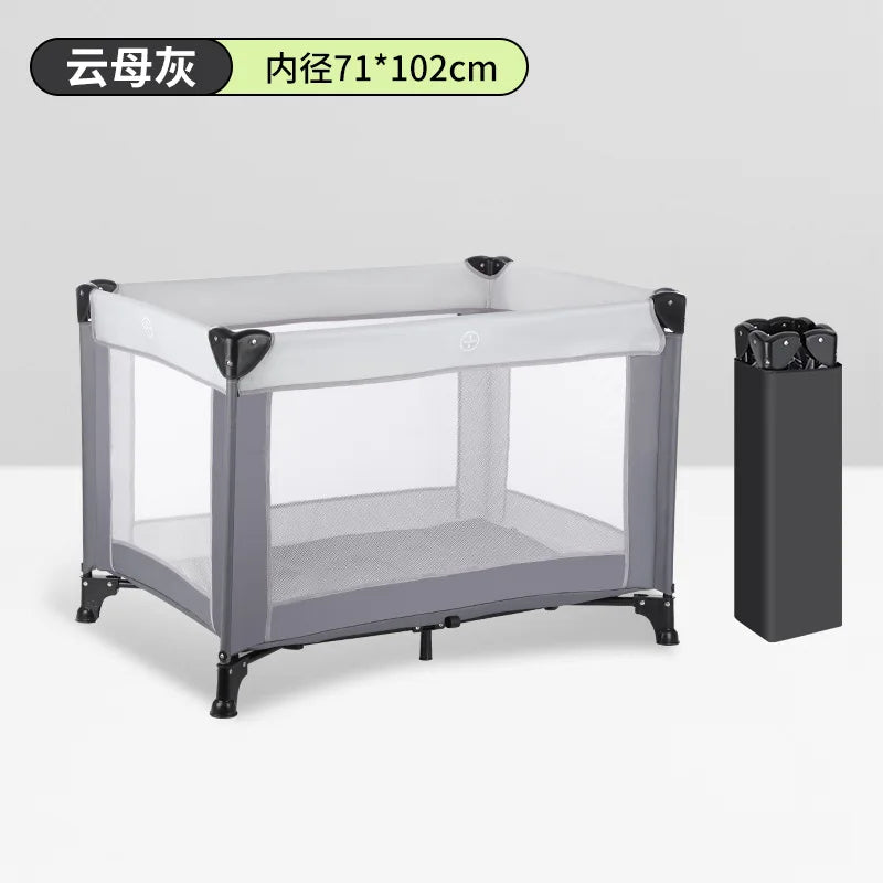 Foldable Portable Baby Play Bed Crib with Removable Safety Fence | Can Mama