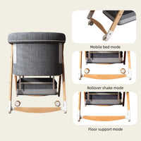 Multifunctional Wooden Baby Bassinet | Foldable Mobile Adjustable Rocking Bed | Can Mama