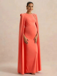 Studio Maternity Photography Cape Dress for Moms | Elegant Mama Pregnancy Photoshoot Gown | Can Mama