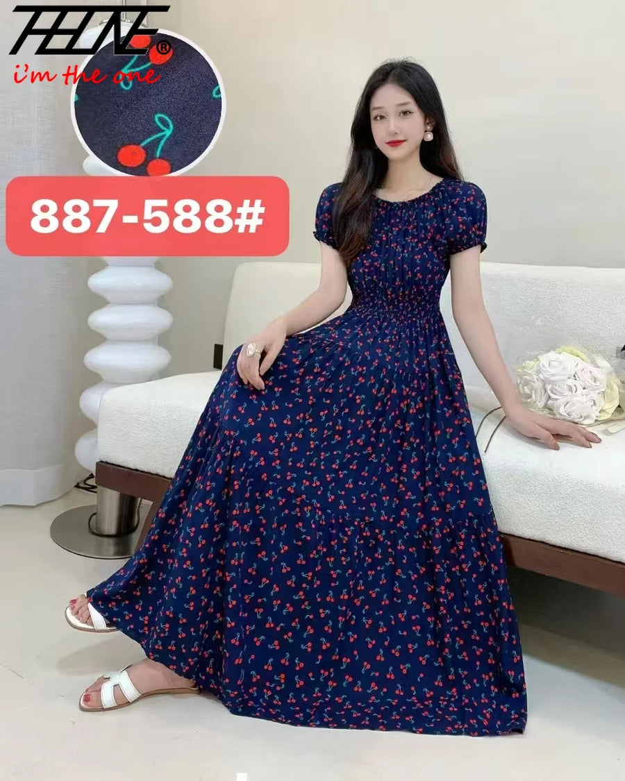 Bohemian Long Maxi Dress for Moms | Spring Summer Mama Casual Elegant Dress | Can Mama