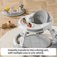 Foldable Baby Walker 6-30 Months | Multi-Function Walking Aid Cart with Music Disc | Can Mama