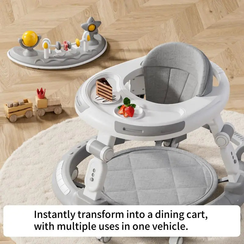 Foldable Baby Walker 6-30 Months | Multi-Function Walking Aid Cart with Music Disc | Can Mama