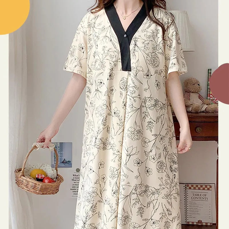 Maternity Short Sleeve Pajamas Set for Moms | Soft Mama Nursing Homewear Loungewear | Can Mama