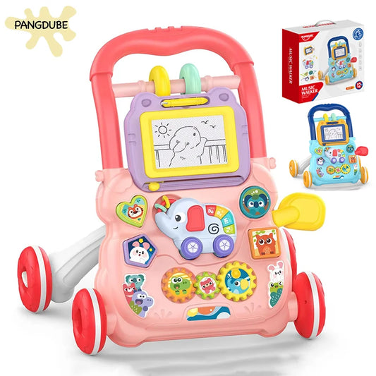 PANGDUBE Baby Walker with Artboard | Early Educational Walking Learning Toy | Can Mama