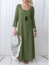 Autumn Winter Casual Maxi Dress for Moms | Long Sleeve Mama Everyday Warm Dress | Can Mama