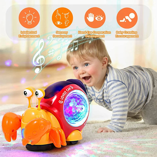 Dancing Crawling Crab Baby Toy | Music Light-Up Interactive Toddler Toy 0-12M | CanMama