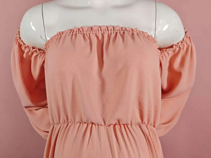 Off-Shoulder Maternity Photoshoot Dress for Moms | Puff Sleeve Mama Pregnancy Gown | Can Mama