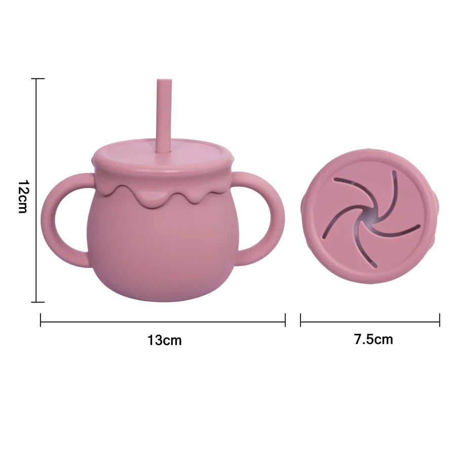 Baby Feeding Cups  Portable Sippy Cup & Snack Container