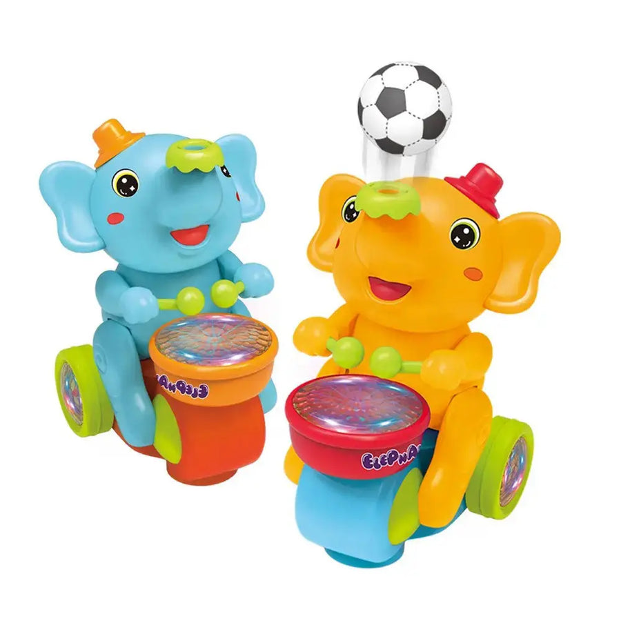 Electronic Walking Elephant Drummer with LED