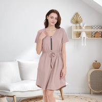 Cotton Maternity Nursing Dress for Moms | Pregnancy Breastfeeding Mama Motherhood Dress | Can Mama