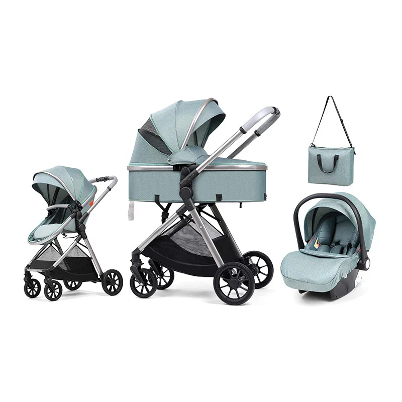 3-in-1 Multifunctional Baby Stroller | Foldable Sit & Lie Down with Mom Bag | Can Mama