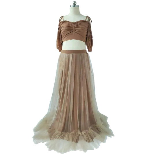 Elegant Chiffon Maternity Photoshoot Dress for Moms | Mama Pregnancy Photography Gown | Can Mama