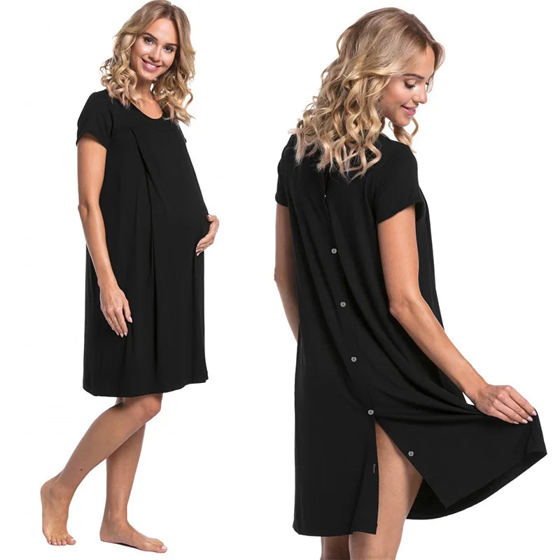 European Style Maternity Hospital Dress for Moms | Elegant Mama Labor Delivery Gown | Can Mama