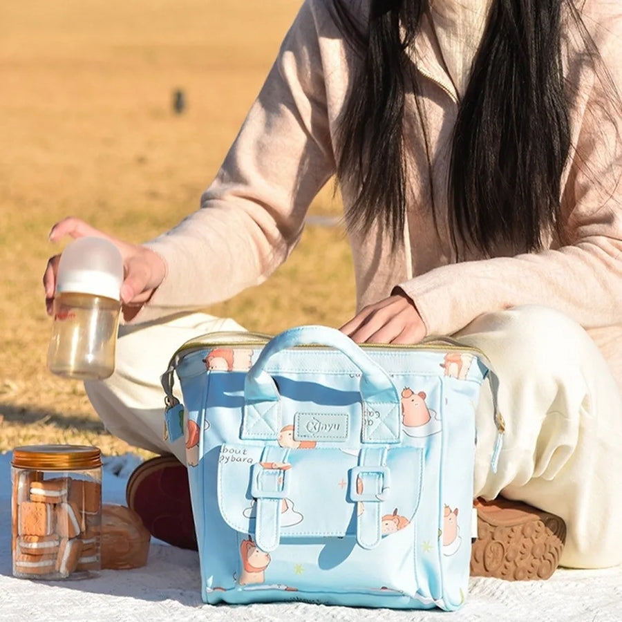 Cartoon Print Breastfeeding & Diaper Bag