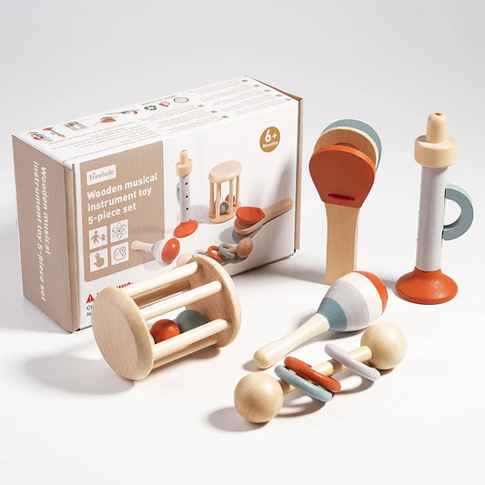 Baby Musical Instruments Set | 5Pcs Sensory Rattle Montessori Toys for Kids | Can Mama