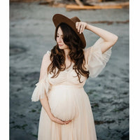Elegant Chiffon Maternity Photoshoot Dress for Moms | Mama Pregnancy Photography Gown | Can Mama
