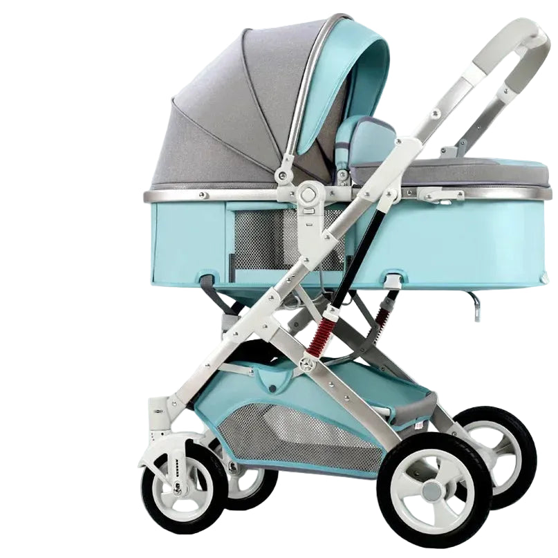 Newborn Baby Stroller with Two-Way Reclining High Landscape Foldable Pushchair | Can Mama