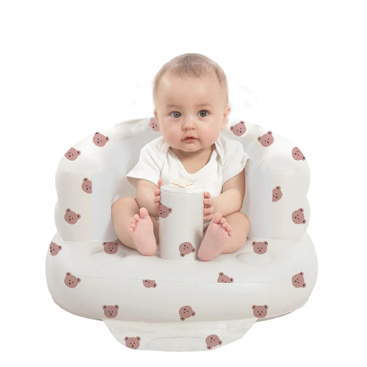 Inflatable Baby Seat | Built-in Air Pump | Bumbo Style Learning to Sit Chair | Can Mama