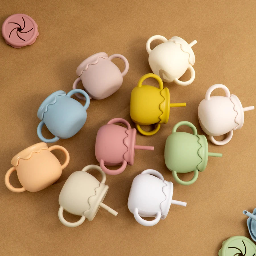 Baby Feeding Cups  Portable Sippy Cup & Snack Container