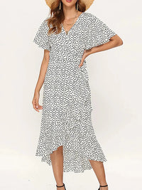 Floral Chiffon Beach Maxi Dress for Moms | Boho Ruffles Wrap V-Neck Mama Summer Party Dress | Can Mama