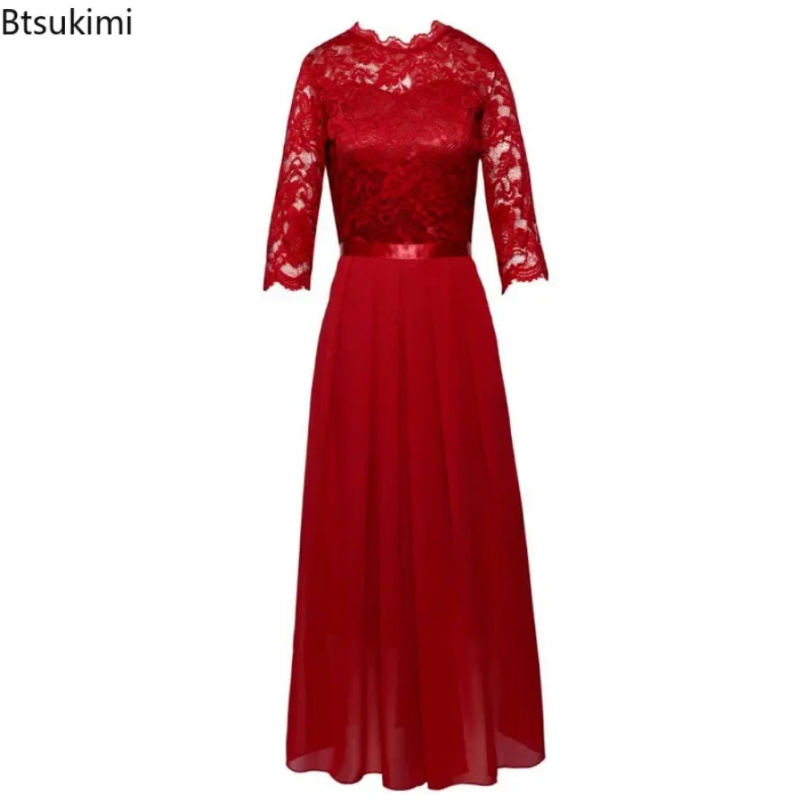 Bridesmaid Maxi Dress for Moms | Elegant Mama Long Formal Wedding Guest Dress | Can Mama