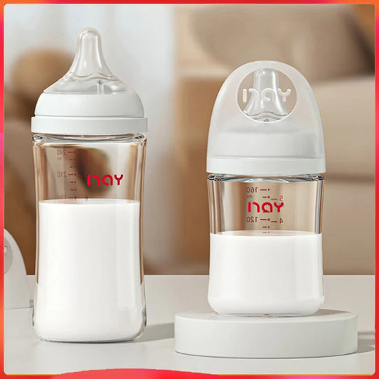 Newborn Glass Milk Bottle | Wide Neck Anti-Choke | Safe Feeding for 0-3 Months | Can Mama
