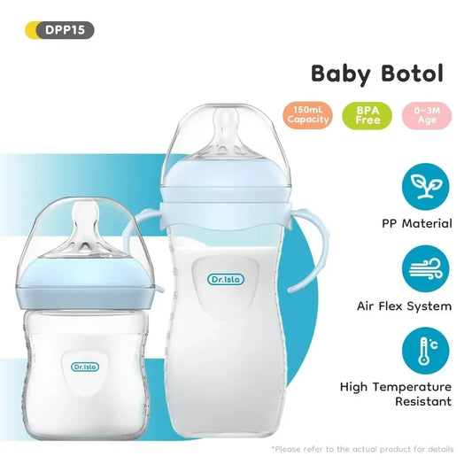 BPA-Free Baby Bottle with Handle | Silicone Nipple Newborn Feeding Bottle | Easy Grip | Can Mama