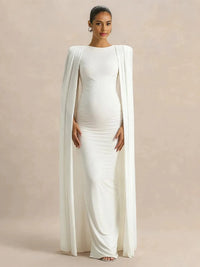 Studio Maternity Photography Cape Dress for Moms | Elegant Mama Pregnancy Photoshoot Gown | Can Mama